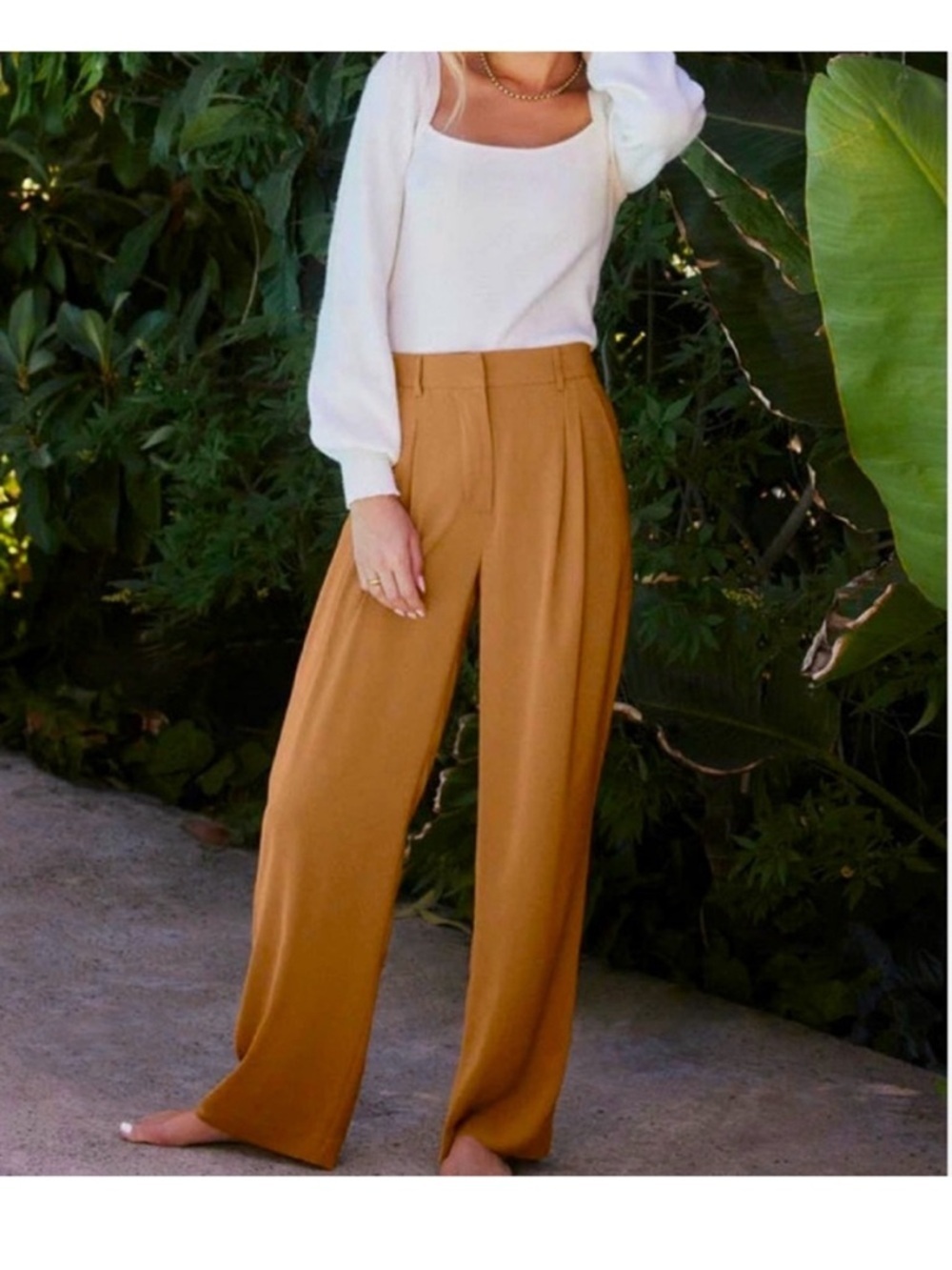 New Z Supply Trousers The Lucy Twill Pants Wide Leg High Rise Slacks Work Office